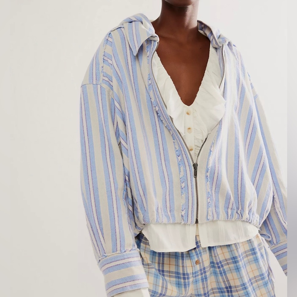 Free People Moonlit Shore Stripe Jacket Size Large